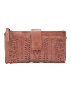 [Ardrossan]   [Braided Detail]   [Large Leather Tab Wallet] [in Tan]