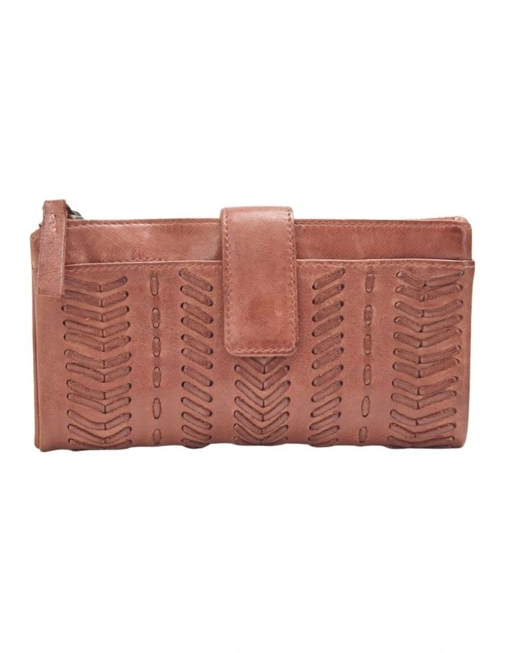 [Ardrossan]   [Braided Detail]   [Large Leather Tab Wallet] [in Tan] image 1