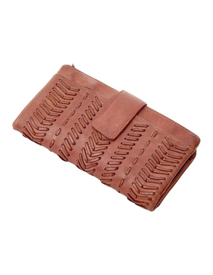 [Ardrossan]   [Braided Detail]   [Large Leather Tab Wallet] [in Tan] image 5