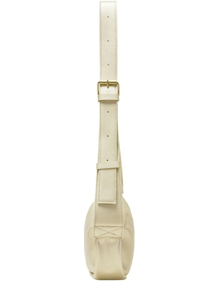 SOFT CRESCENT BAG IN GOLD image 3