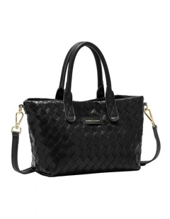 WOVEN GRAB BAG IN BLACK