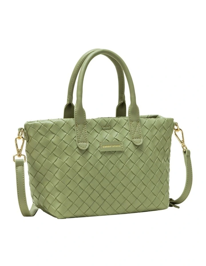 WOVEN GRAB BAG IN OLIVE image 3