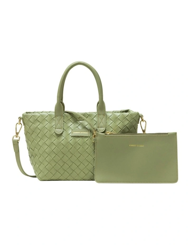 WOVEN GRAB BAG IN OLIVE image 7