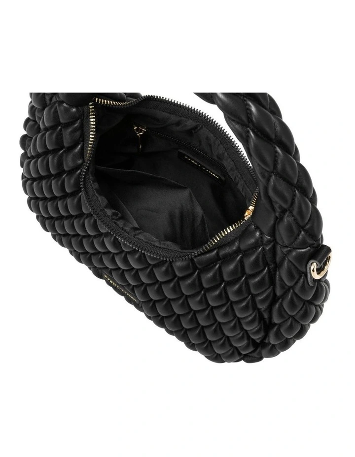QUILTED GRAB/CROSS BODY BAG IN BLACK image 5