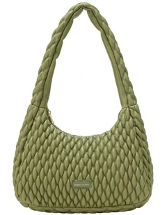 QUILTED SHOULDER BAG IN OLIVE