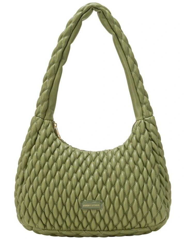 QUILTED SHOULDER BAG IN OLIVE image 1