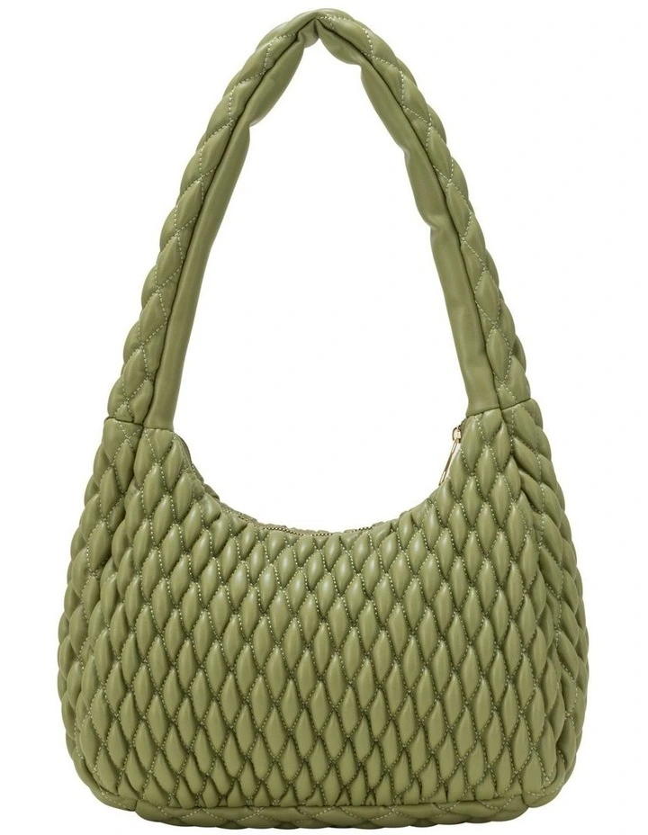 QUILTED SHOULDER BAG IN OLIVE image 3