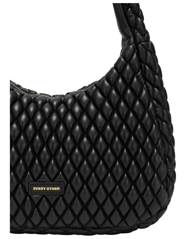 QUILTED SHOULDER BAG IN BLACK image 4