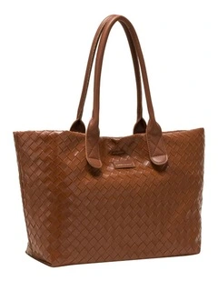 WOVEN TOTE BAG IN BROWN