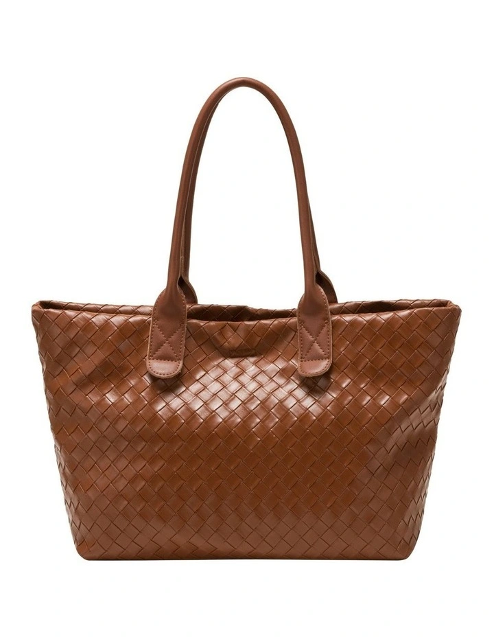 WOVEN TOTE BAG IN BROWN image 3