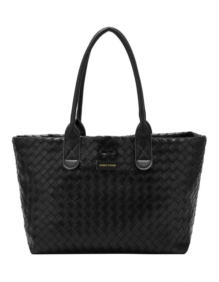 WOVEN TOTE BAG IN BLACK image 2