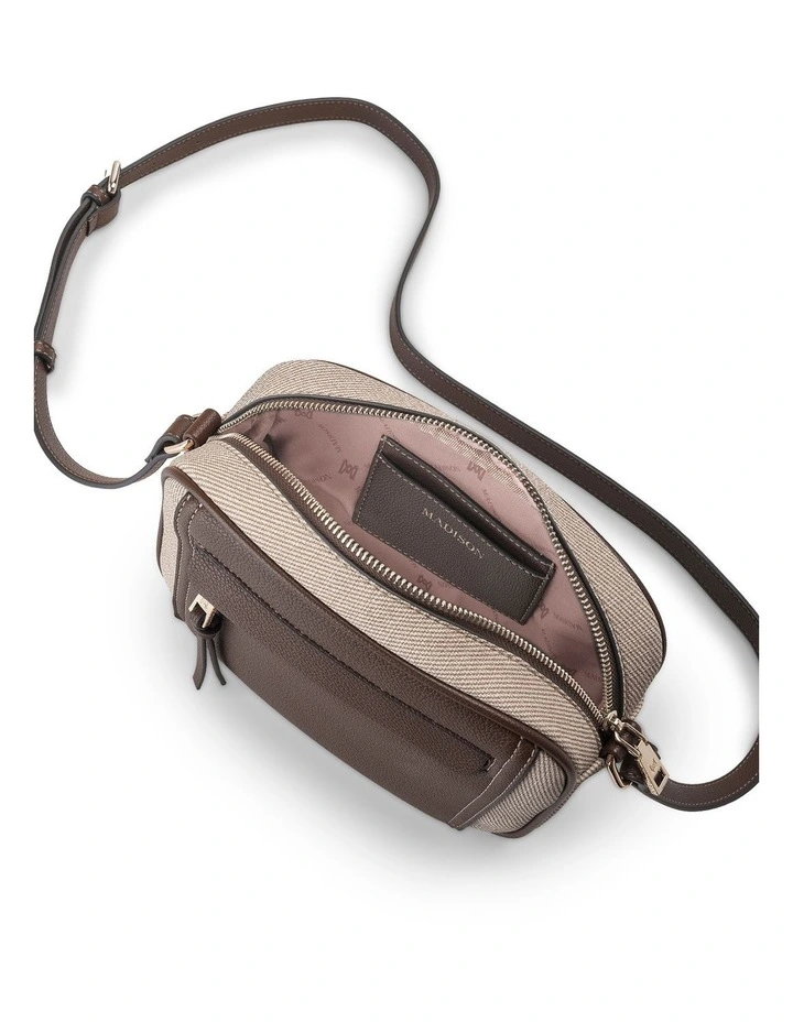 Roxanne Small Camera Crossbody Bag with Front Zip Pocket in Chocolate Mix image 4