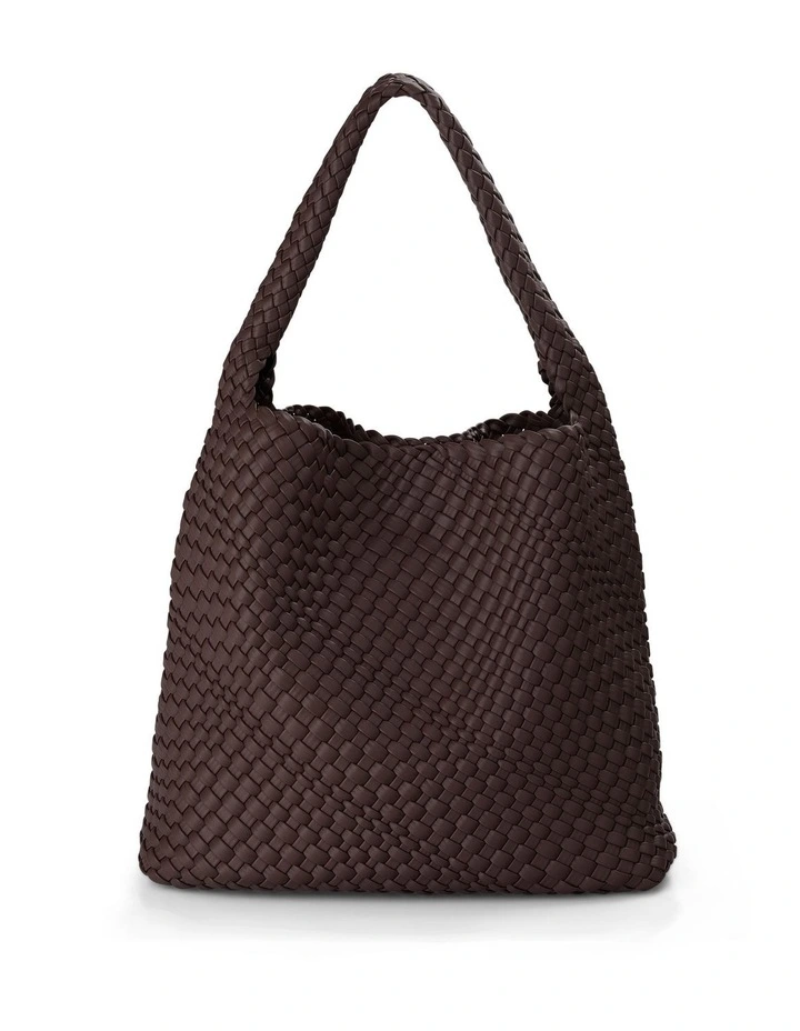Lydia Weave Large Hobo in Chocolate image 1