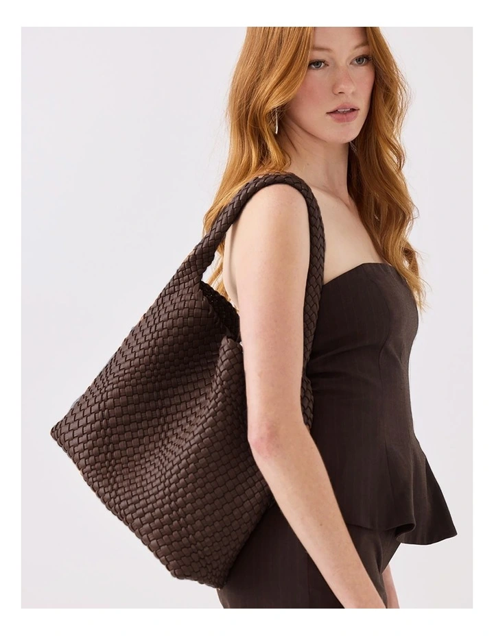 Lydia Weave Large Hobo in Chocolate image 2