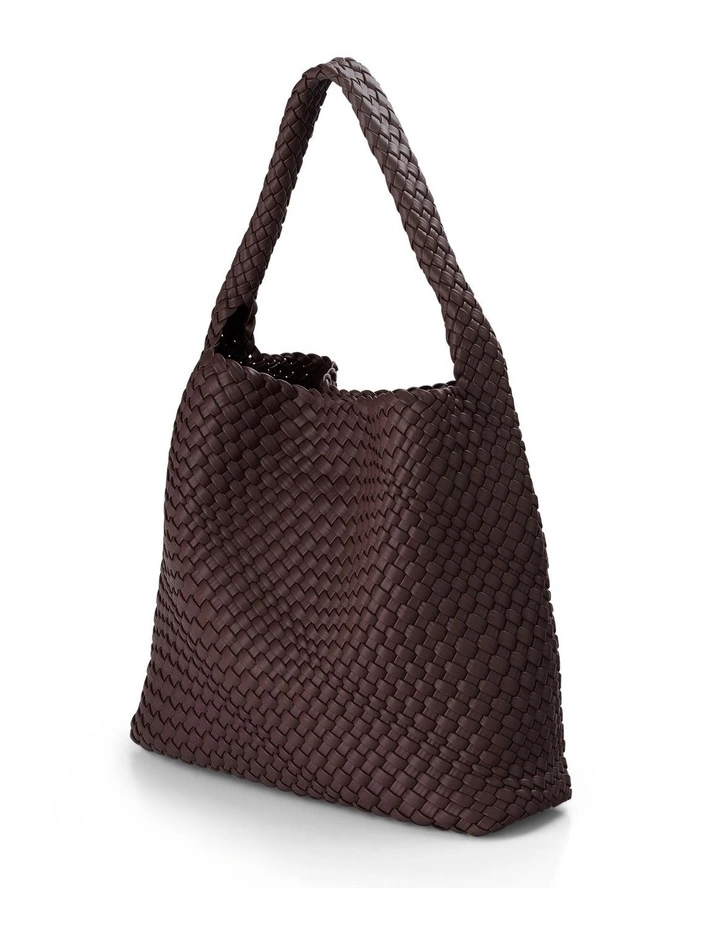 Lydia Weave Large Hobo in Chocolate image 3