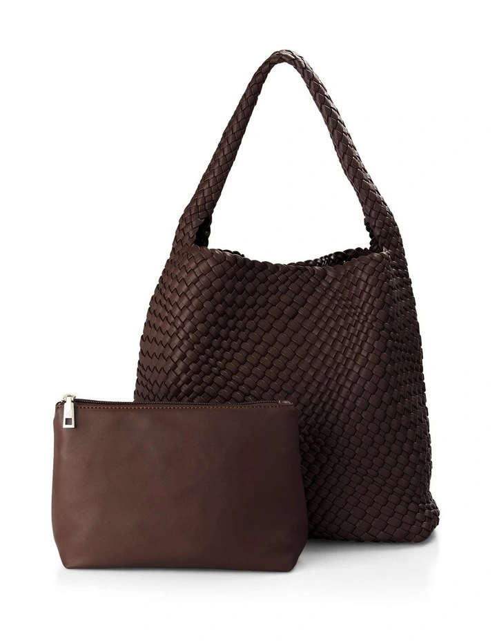 Lydia Weave Large Hobo in Chocolate image 4