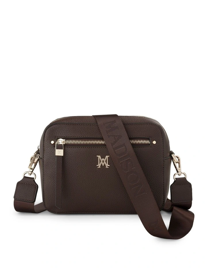 Molly Camera Crossbody Bag Monogram Bag Strap in Chocolate image 1