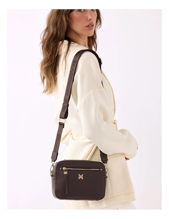 Molly Camera Crossbody Bag Monogram Bag Strap in Chocolate image 2