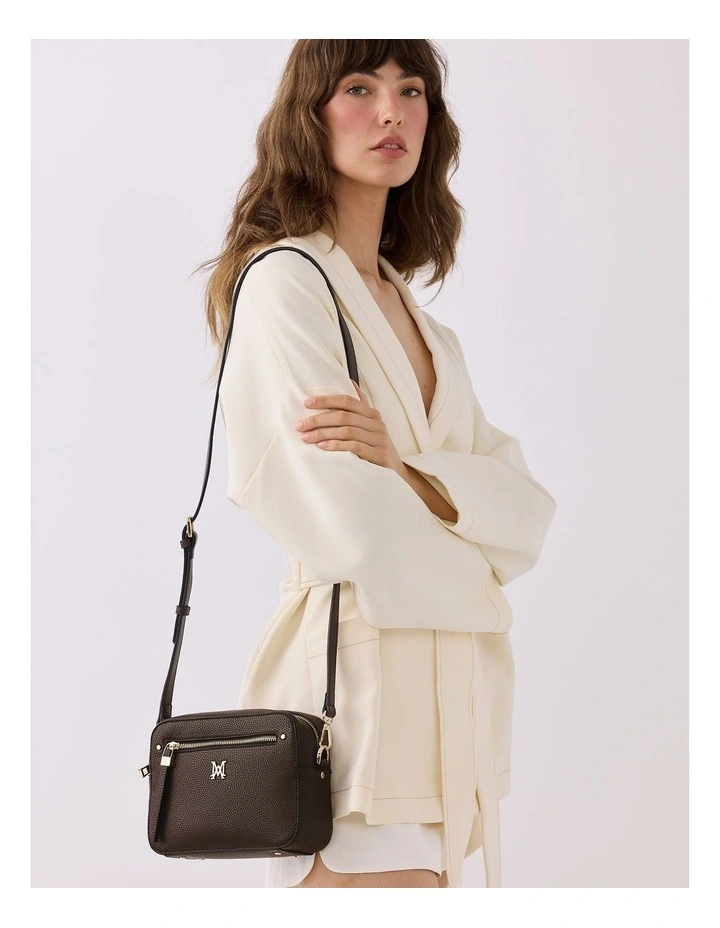 Molly Camera Crossbody Bag Monogram Bag Strap in Chocolate image 7