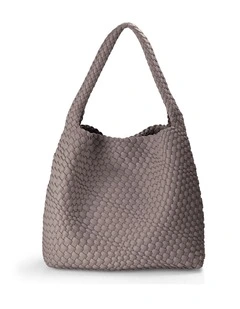 Lydia Weave Large Hobo in Taupe