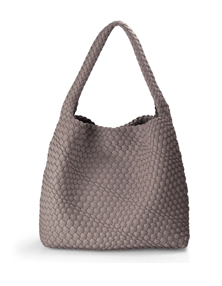 Lydia Weave Large Hobo in Taupe image 1