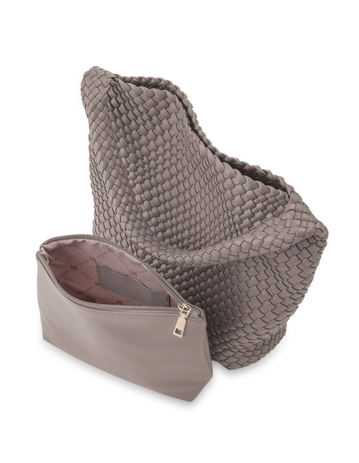 Lydia Weave Large Hobo in Taupe image 5