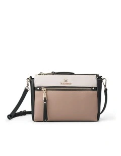 Willow Zip Top Crossbody Bag in Taupe Combo