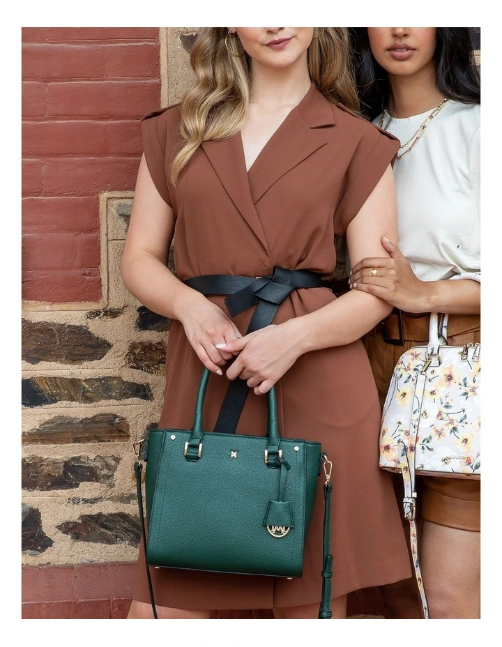 Angie Medium 3 Compartment Satchel Bag in Forest image 3