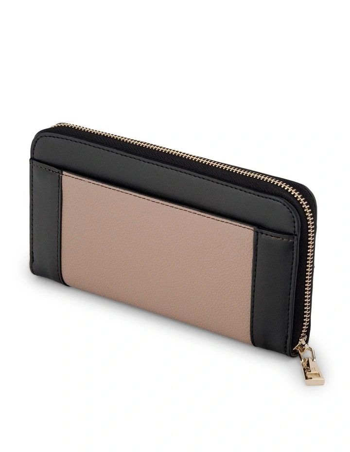 Abigail Zip Around Open Style Clutch Wallet in Taupe Combo image 4