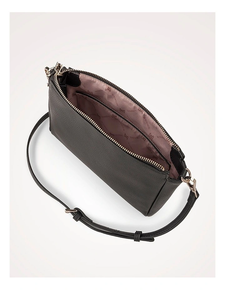 Willow Zip Top Crossbody Bag in Black image 5