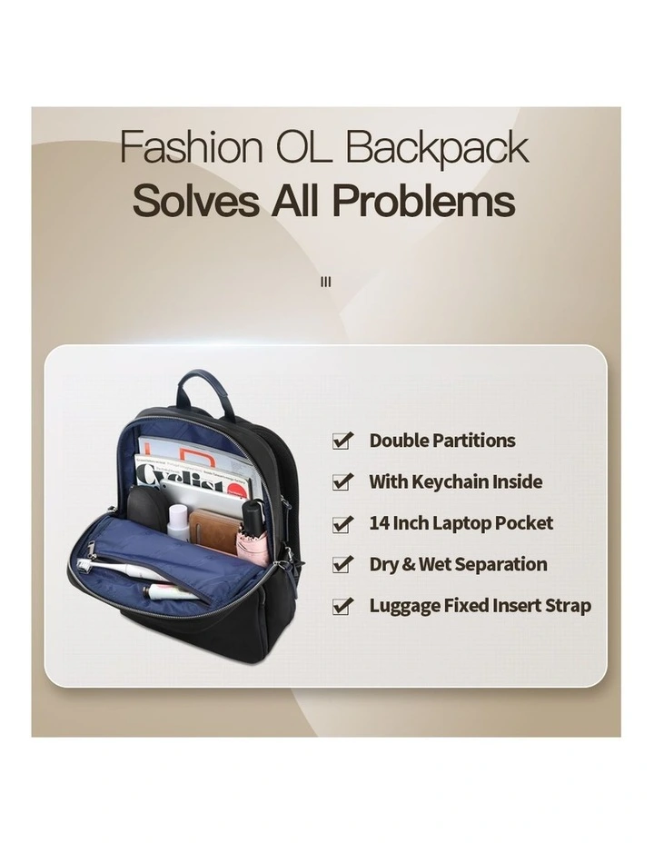 Waterproof Laptop Backpack Travel Business Work Bag Apricot image 4