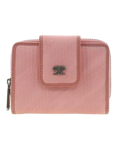Pierre Cardin Genuine Leather Bi-Fold Wallet with Zip Coin Section in Pink