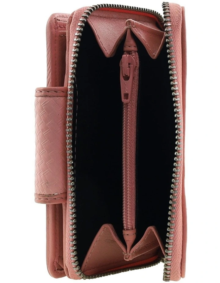 Pierre Cardin Genuine Leather Bi-Fold Wallet with Zip Coin Section in Pink image 4