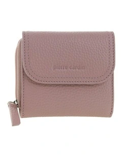 Pierre Cardin Genuine Leather Tri-Fold Tab Wallet in Rose