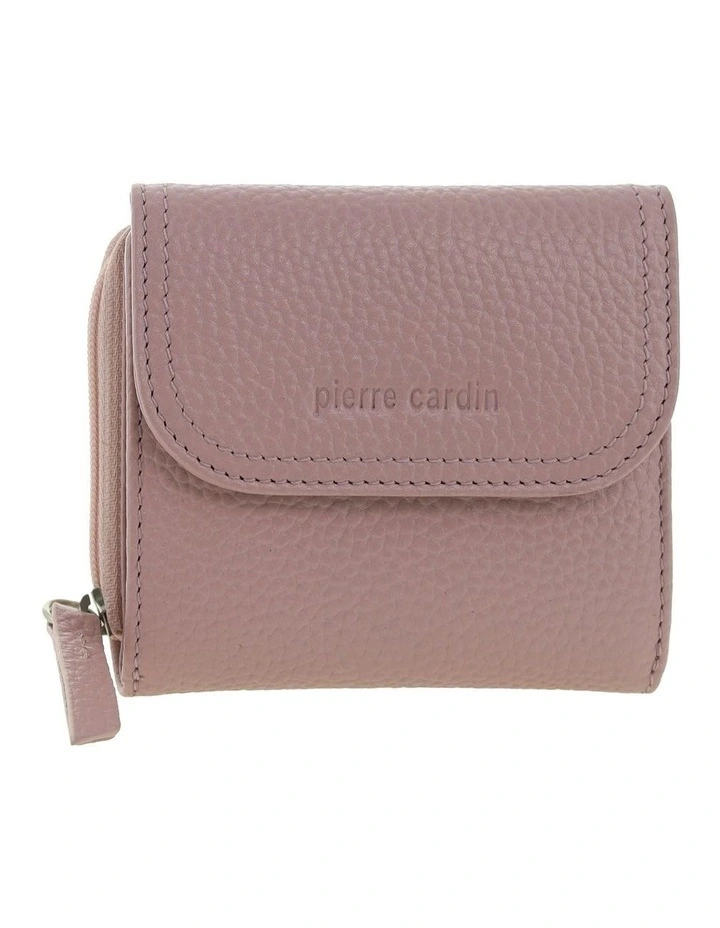 Pierre Cardin Genuine Leather Tri-Fold Tab Wallet in Rose image 1