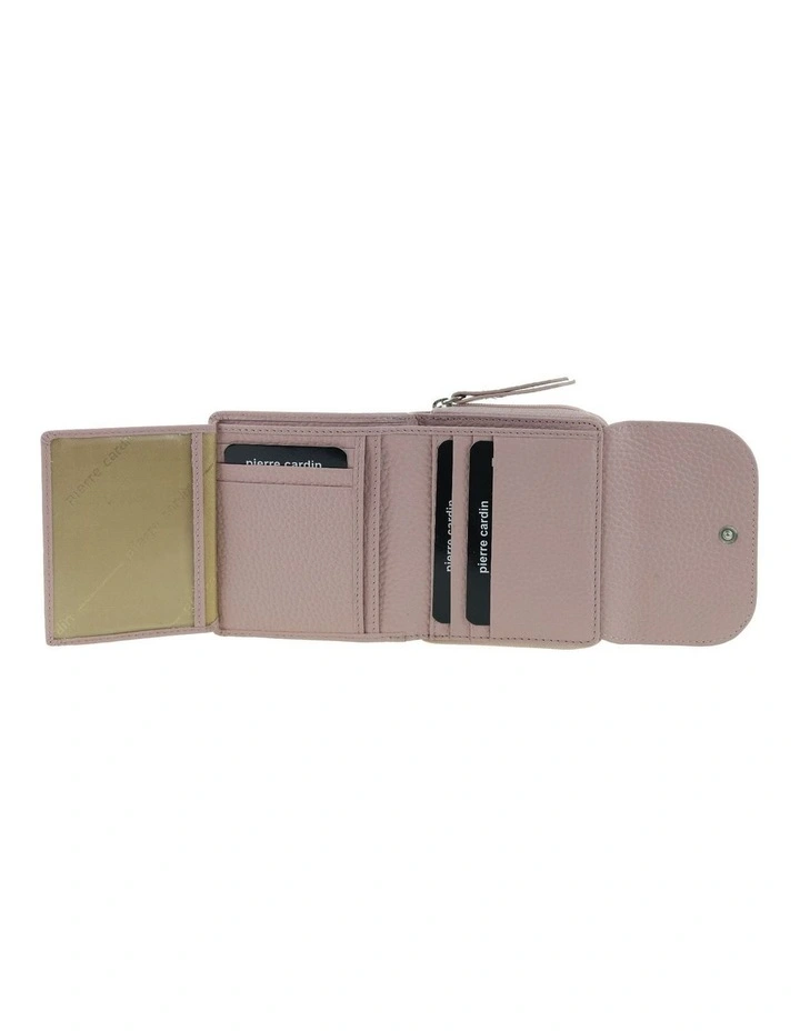 Pierre Cardin Genuine Leather Tri-Fold Tab Wallet in Rose image 2