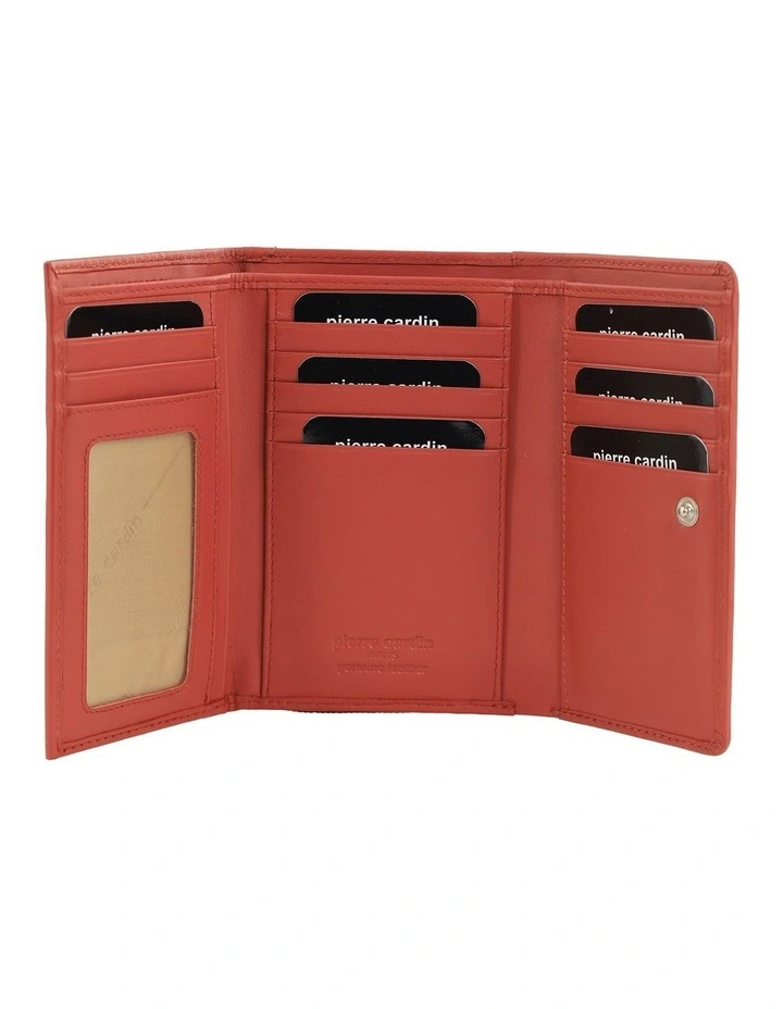 Pierre Cardin Italian Leather Tri-Fold Wallet in Tobasco image 2