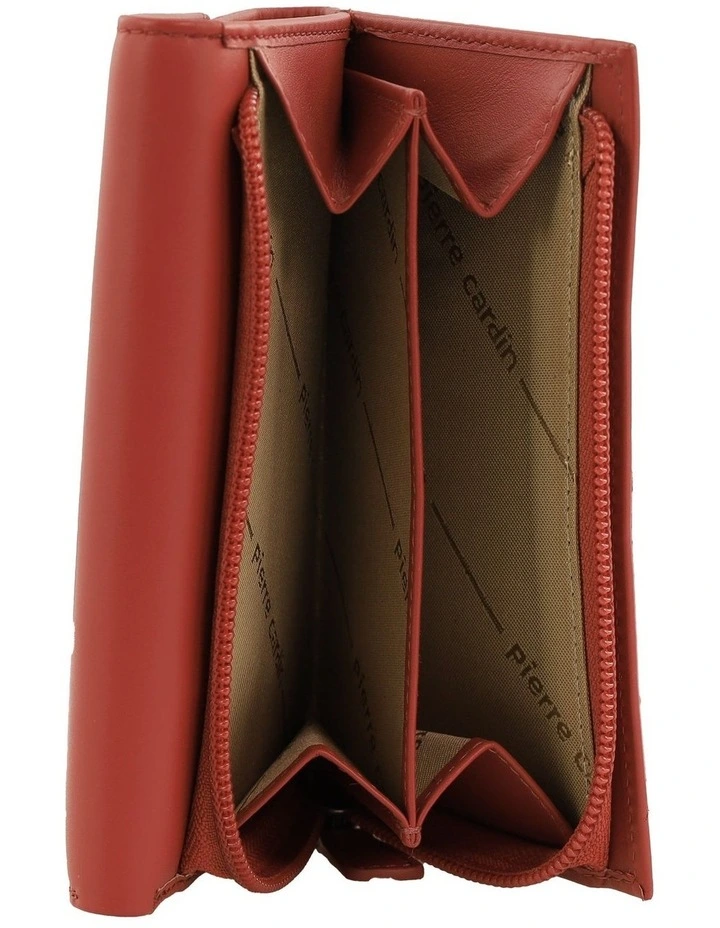 Pierre Cardin Italian Leather Tri-Fold Wallet in Tobasco image 3