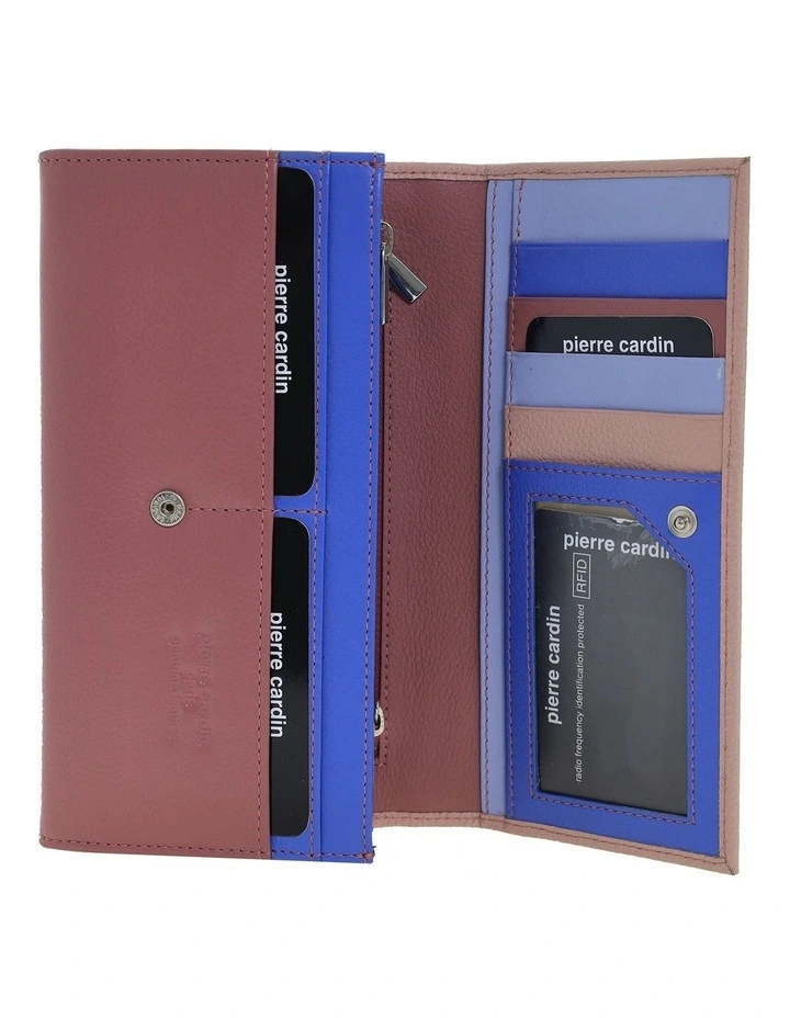 Pierre Cardin MultiColour Leather Ladies Wallet in Cherry image 3