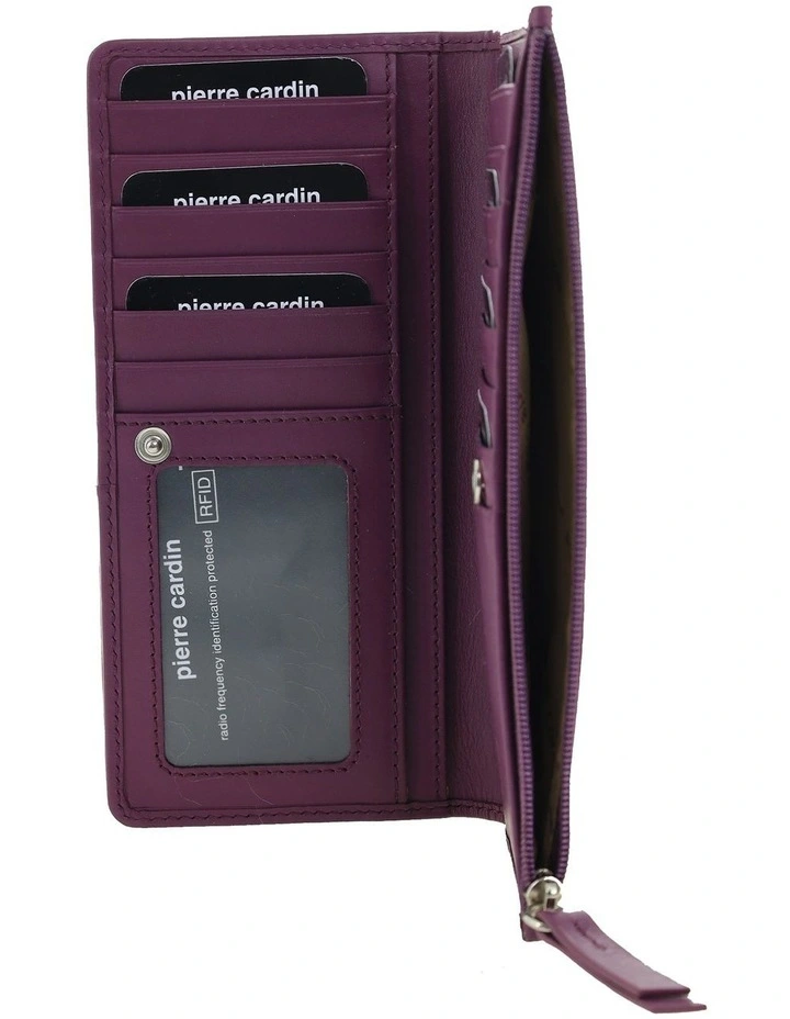 Pierre Cardin Genuine Leather Bi-Fold Wallet in Berry image 2