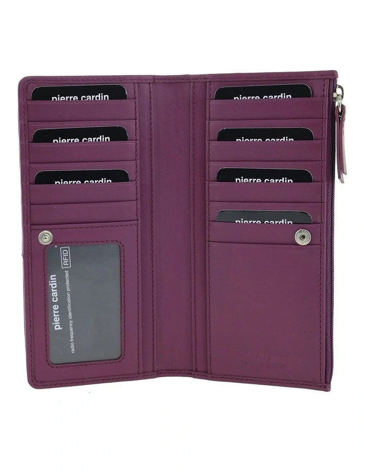 Pierre Cardin Genuine Leather Bi-Fold Wallet in Berry image 3