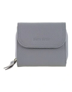 Pierre Cardin Genuine Leather Tri-Fold Tab Wallet in Stone