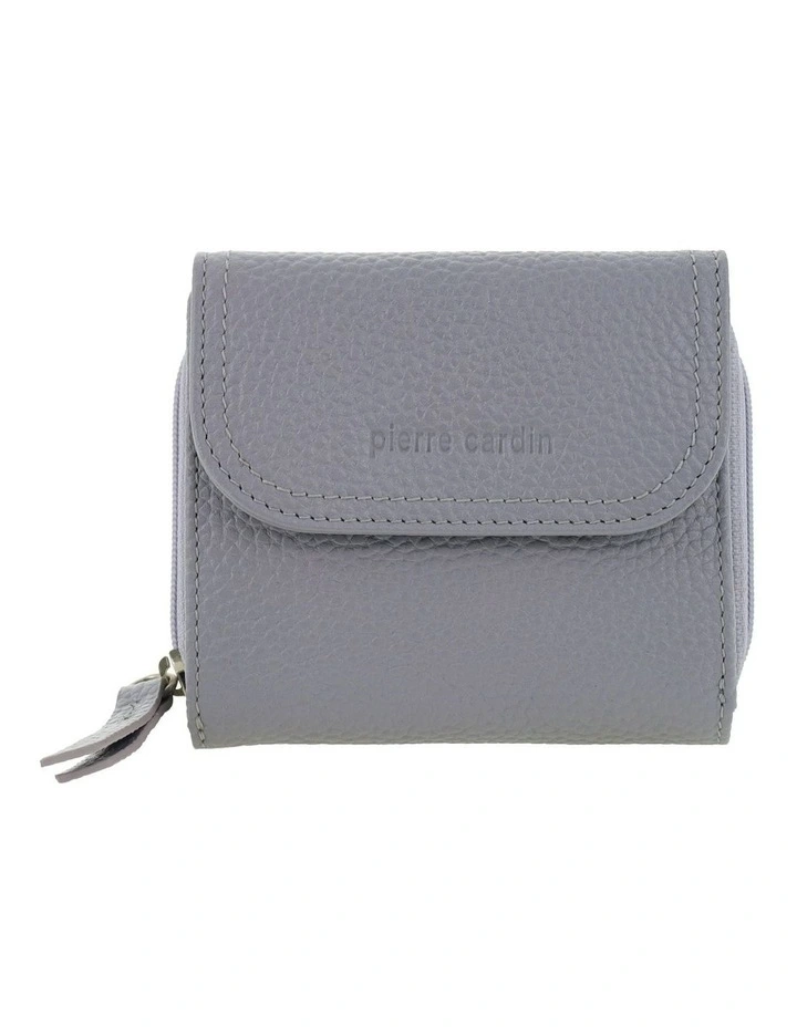 Pierre Cardin Genuine Leather Tri-Fold Tab Wallet in Stone image 1