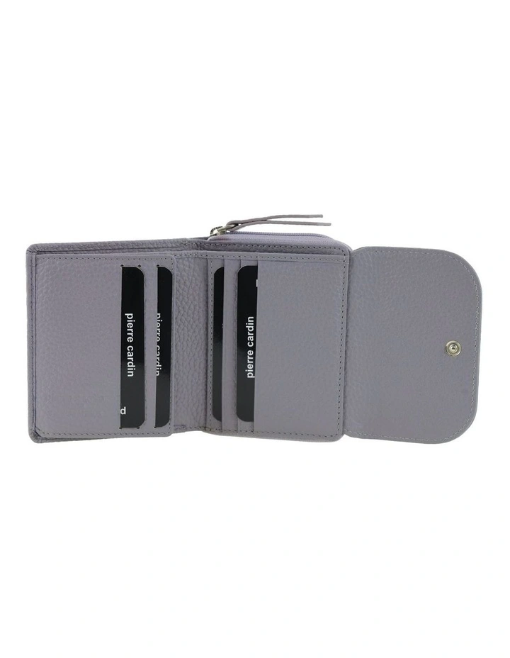 Pierre Cardin Genuine Leather Tri-Fold Tab Wallet in Stone image 3