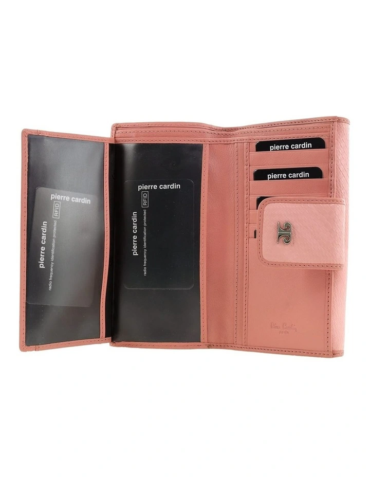 Pierre Cardin Genuine Leather Bi-Fold Wallet in Pink image 3