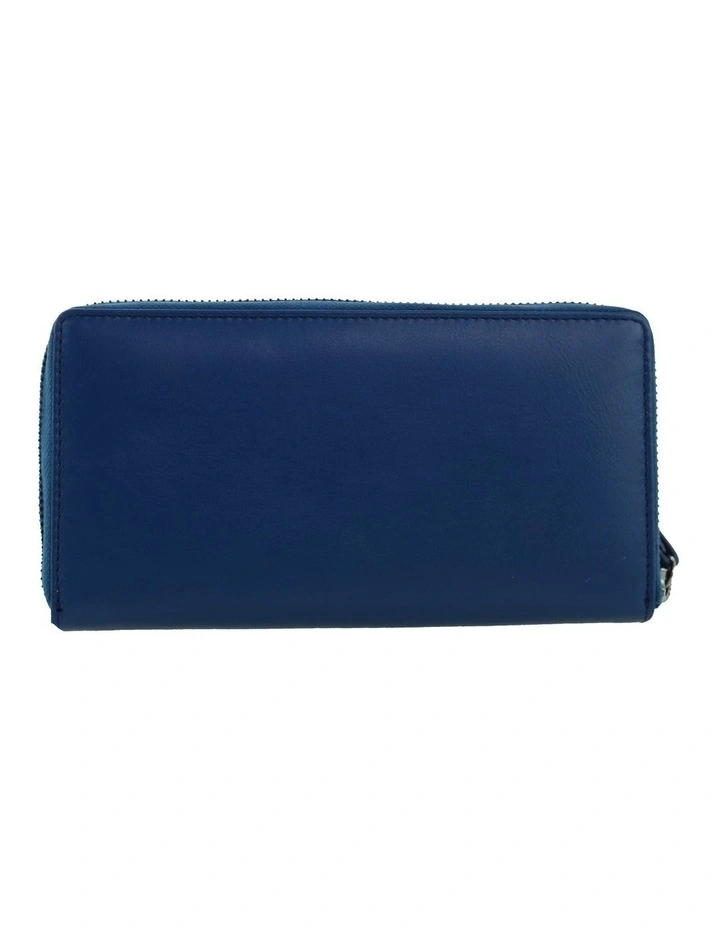 Pierre Cardin Zip Around Leather Wristlet Wallet in Navy image 4