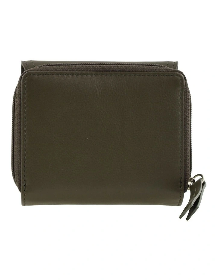 Pierre Cardin Genuine Leather Tri-Fold Tab Wallet in Khaki image 3