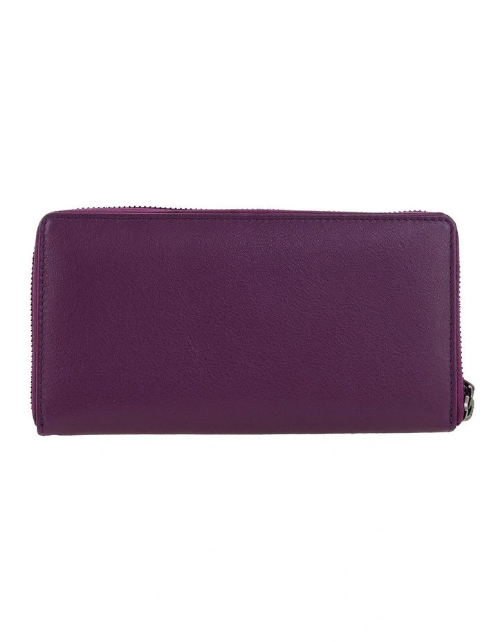Pierre Cardin Zip Around Leather Wristlet Wallet in Wine image 1