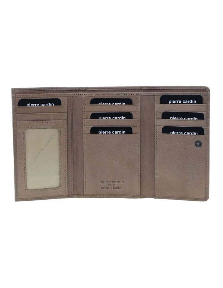 Pierre Cardin Italian Leather Tri-Fold Wallet in Taupe image 3