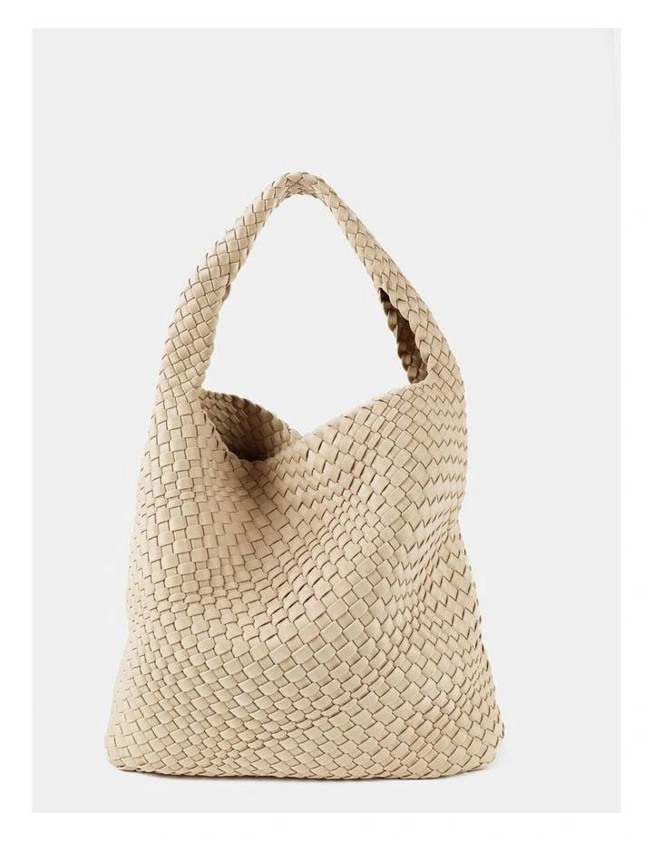 Layla Woven Tote Bag - Beige image 1